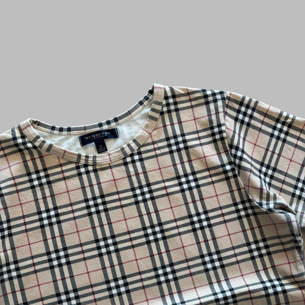 Y2K Burberry Nova Check Fitted Top - M