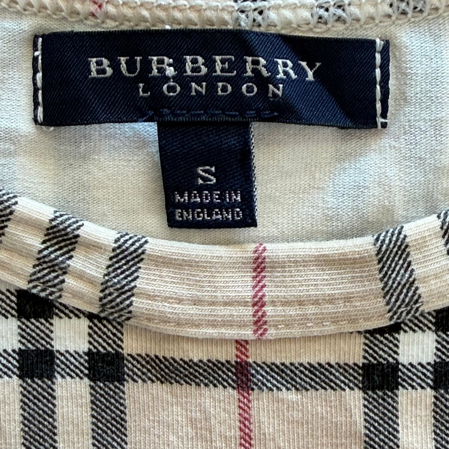 Y2K Burberry Nova Check Fitted Top - M