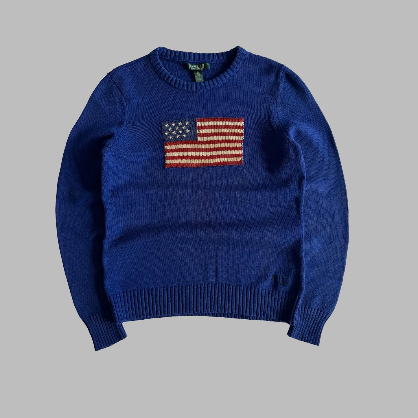Y2K Polo Ralph Lauren Classic Flag Knit - M