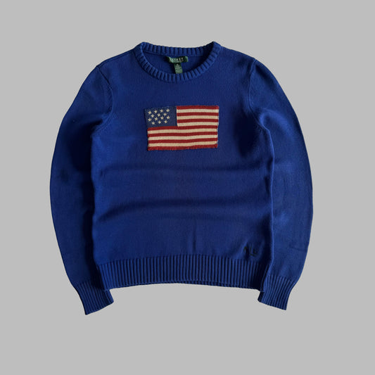 Y2K Polo Ralph Lauren Classic Flag Knit - M