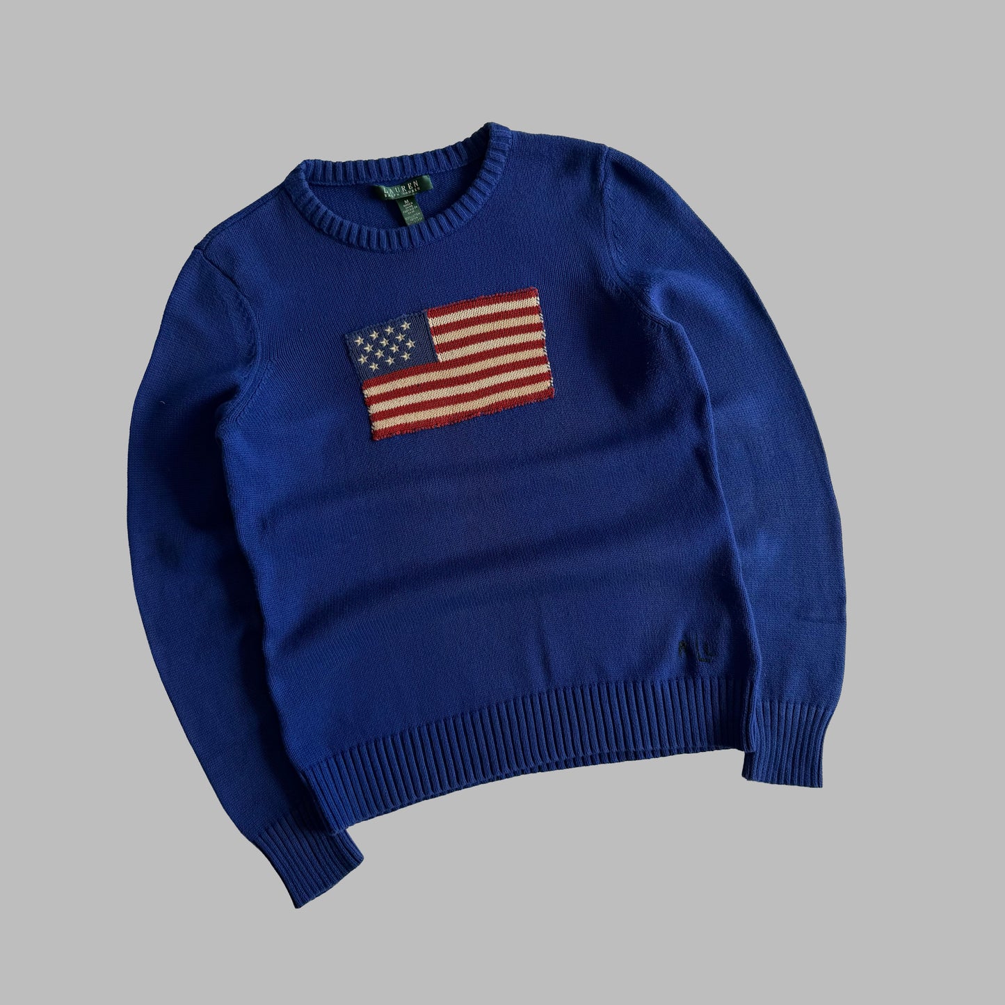 Y2K Polo Ralph Lauren Classic Flag Knit - M