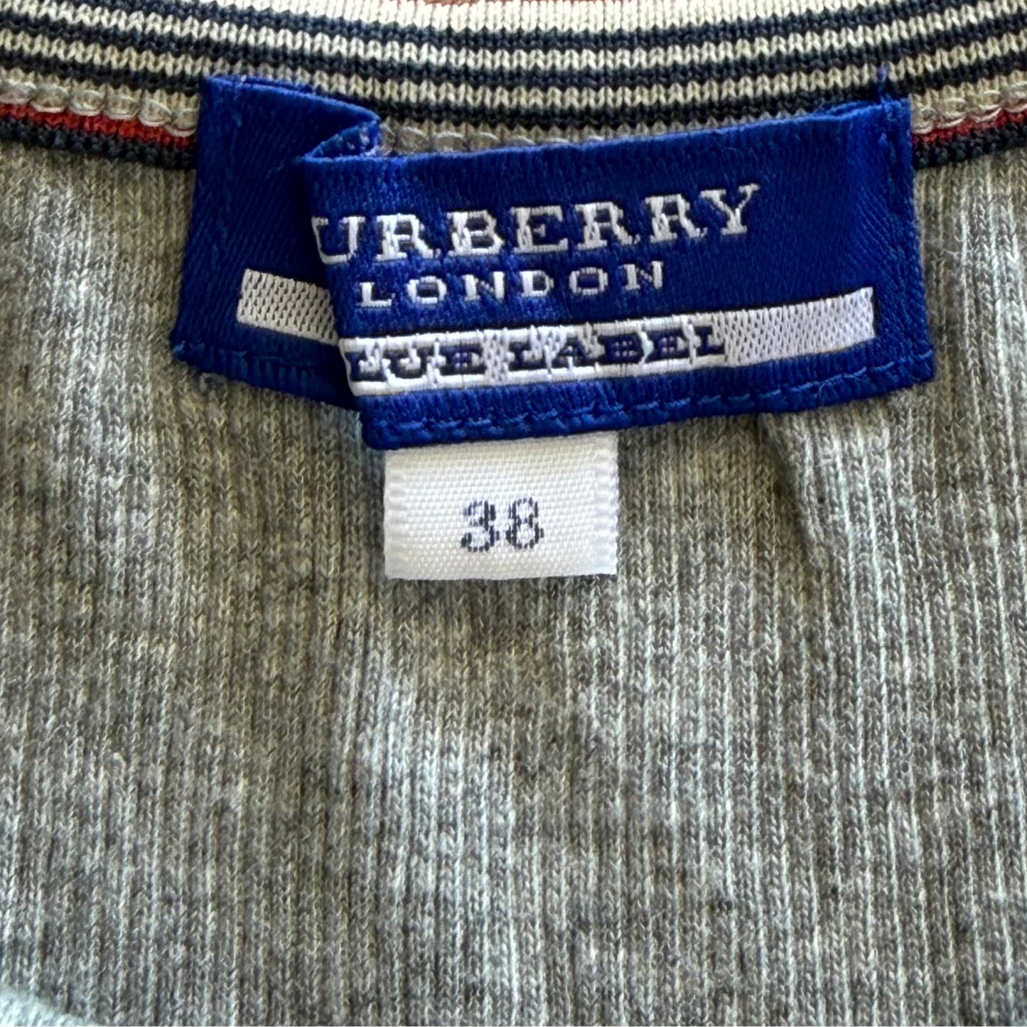 Y2K Burberry Blue Label Ribbed Ruched Top - S/M