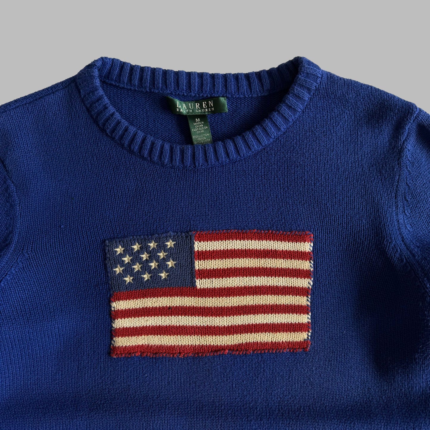 Y2K Polo Ralph Lauren Classic Flag Knit - M