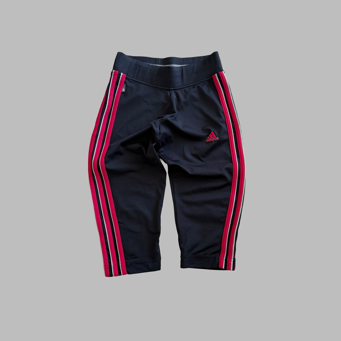 Y2K Adidas Three Stripe Activewear Capris - XXS