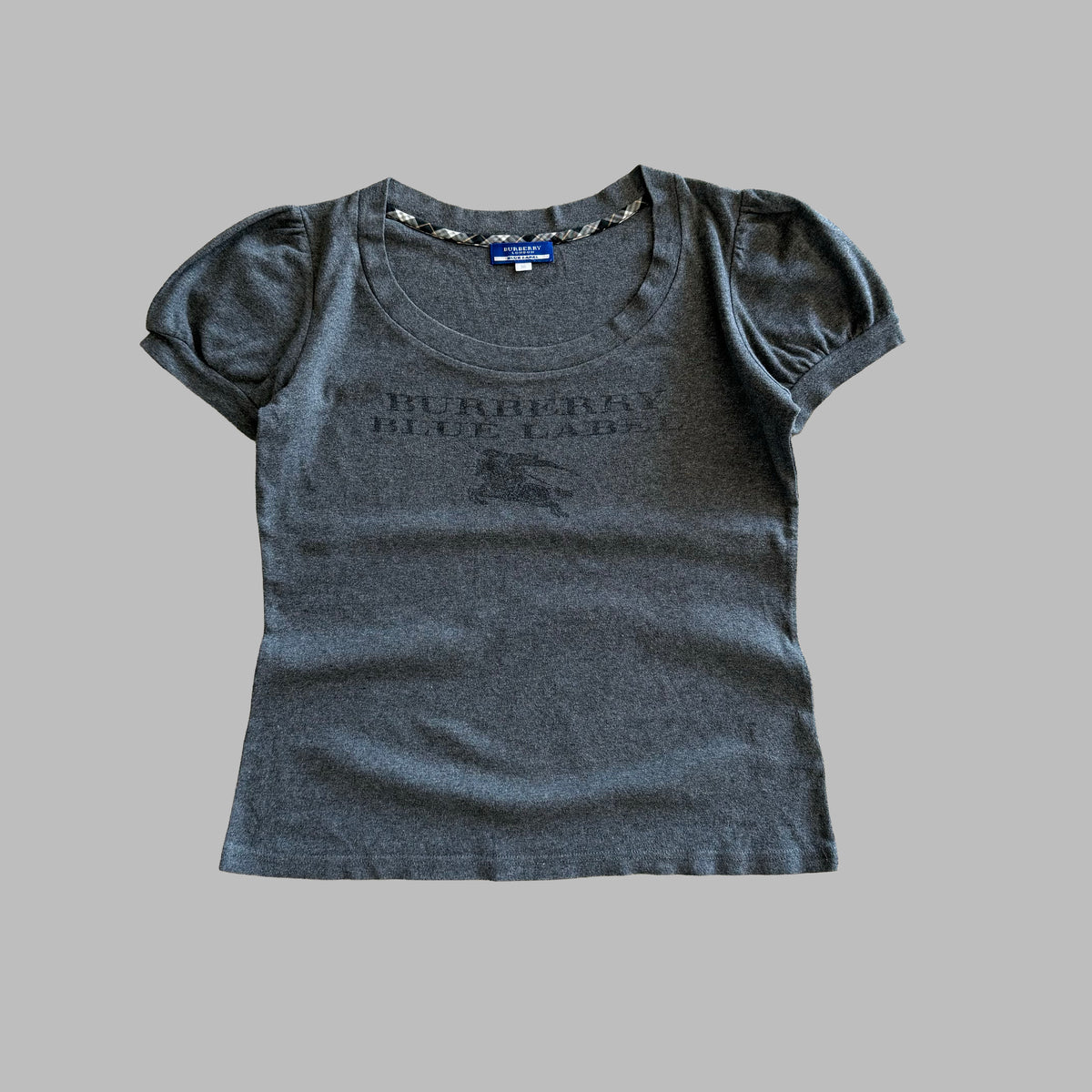 Y2K Burberry Cap Sleeve T-Shirt - L