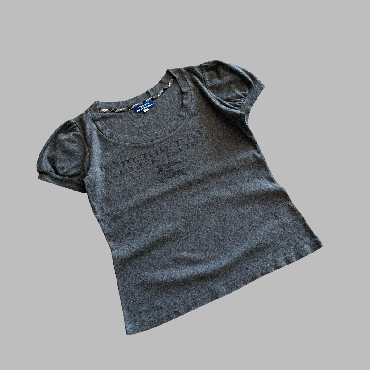 Y2K Burberry Cap Sleeve T-Shirt - L