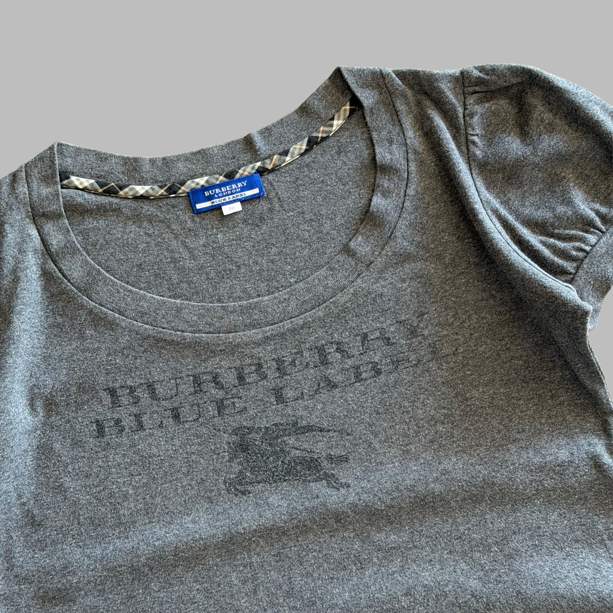 Y2K Burberry Cap Sleeve T-Shirt - L