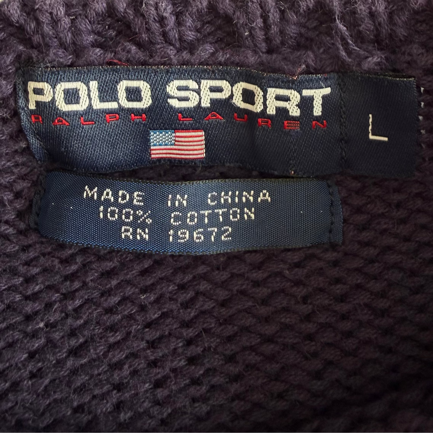 Y2K Ralph Lauren Polo Sport Flag Knit - L