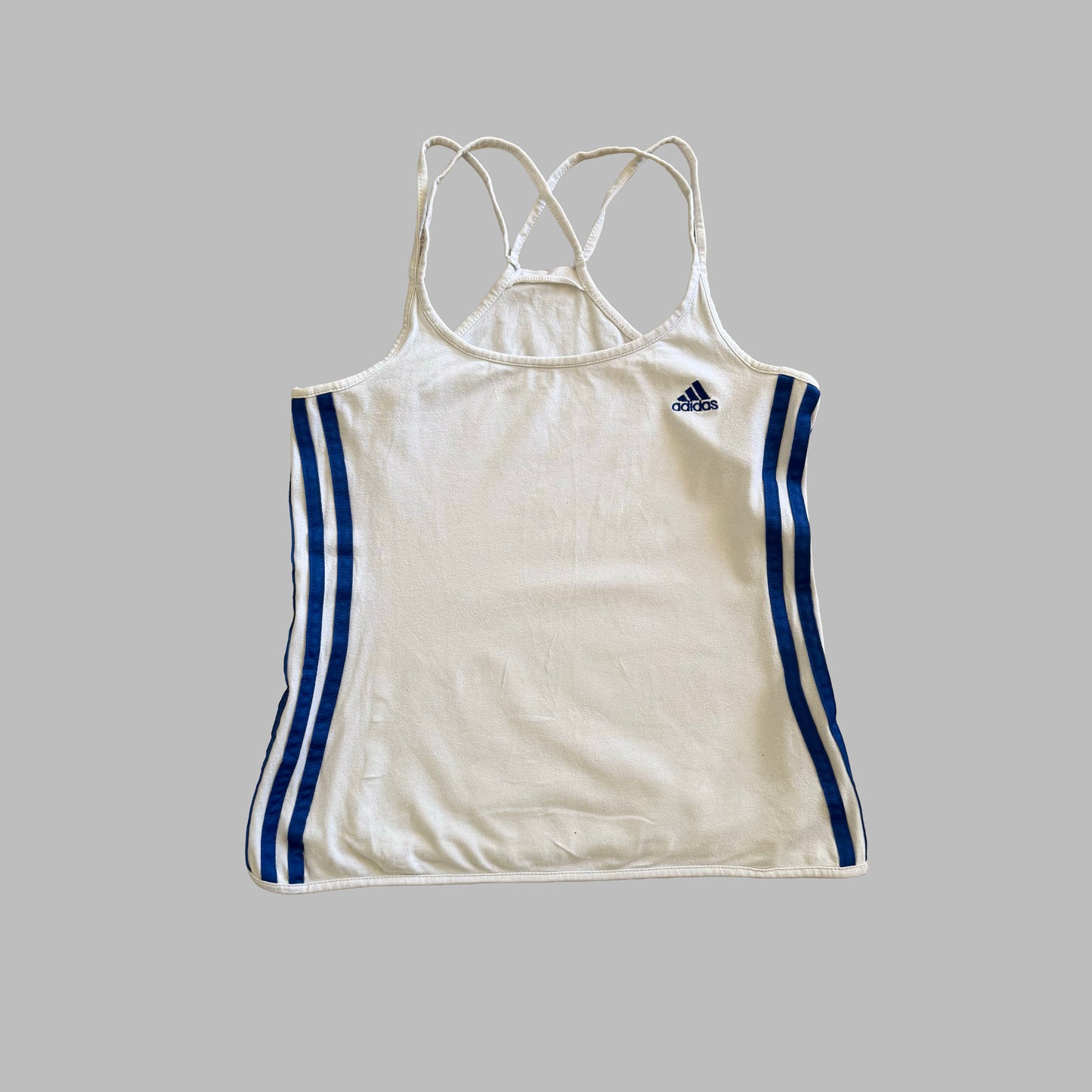 Y2K Adidas Three Stripe Strappy Racer Back Tank - S