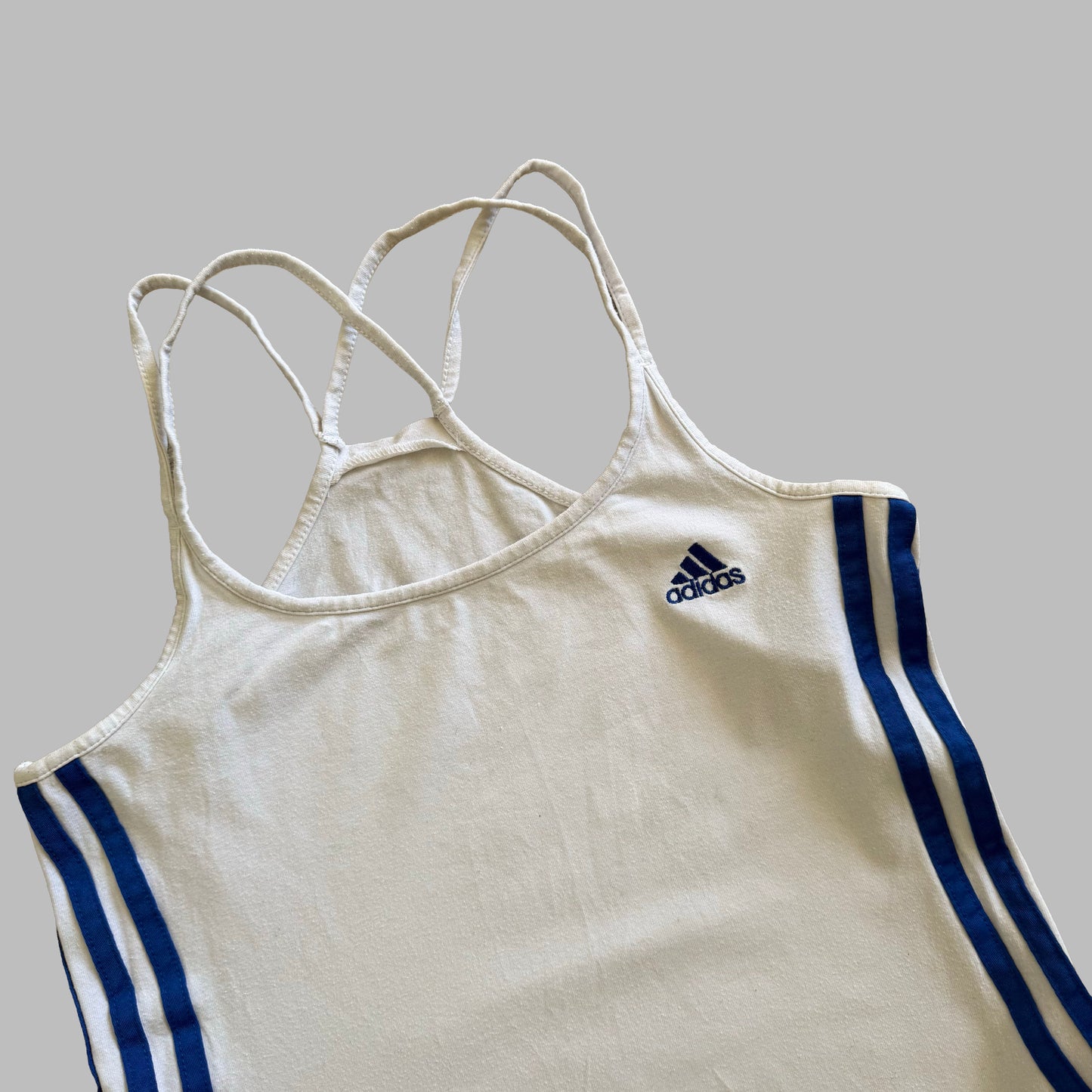 Y2K Adidas Three Stripe Strappy Racer Back Tank - S