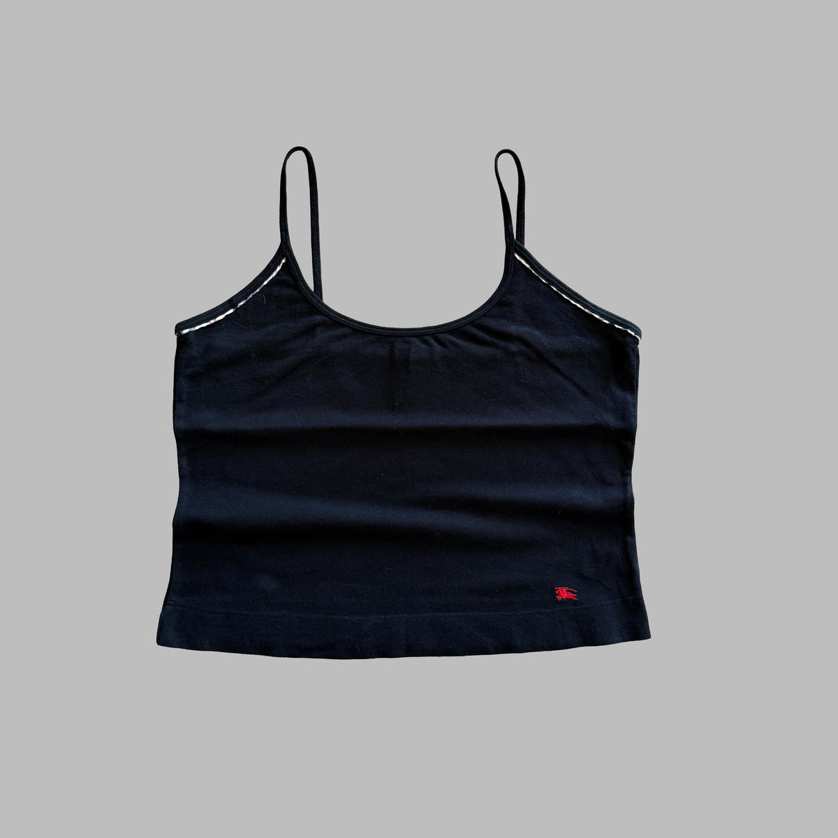Y2K Burberry Nova Check Trim Cami Top - L