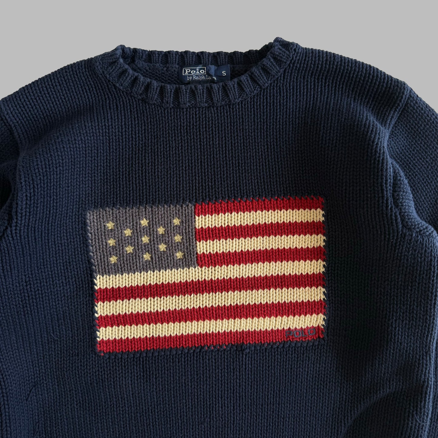 90s Polo Ralph Lauren Classic Flag Knit - S