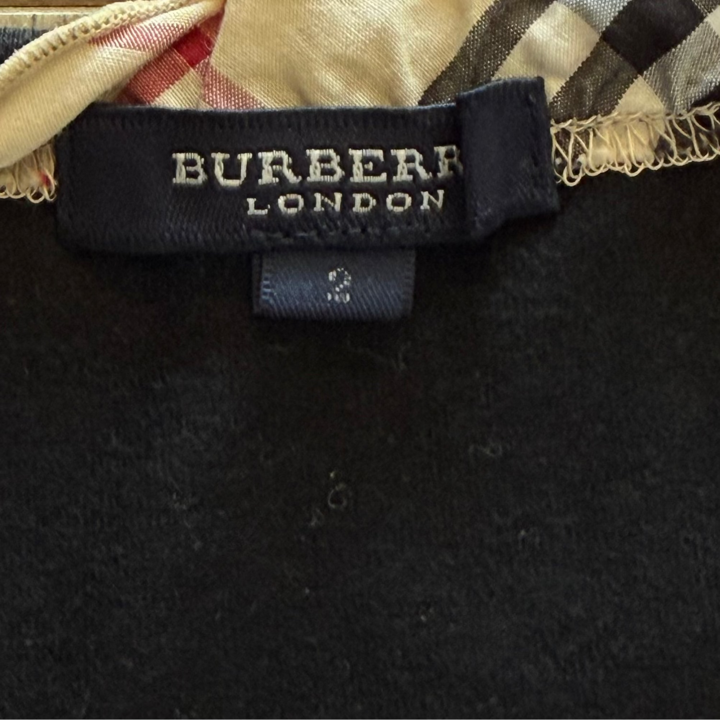 Y2K Burberry Ruffle Trim T-Shirt - L