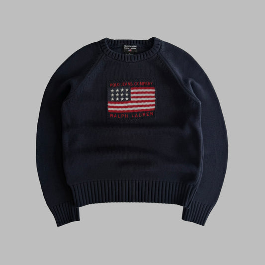 90s Ralph Lauren Polo Jeans Flag Knit - S