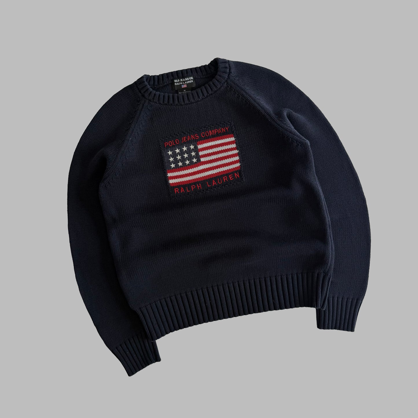 90s Ralph Lauren Polo Jeans Flag Knit - S