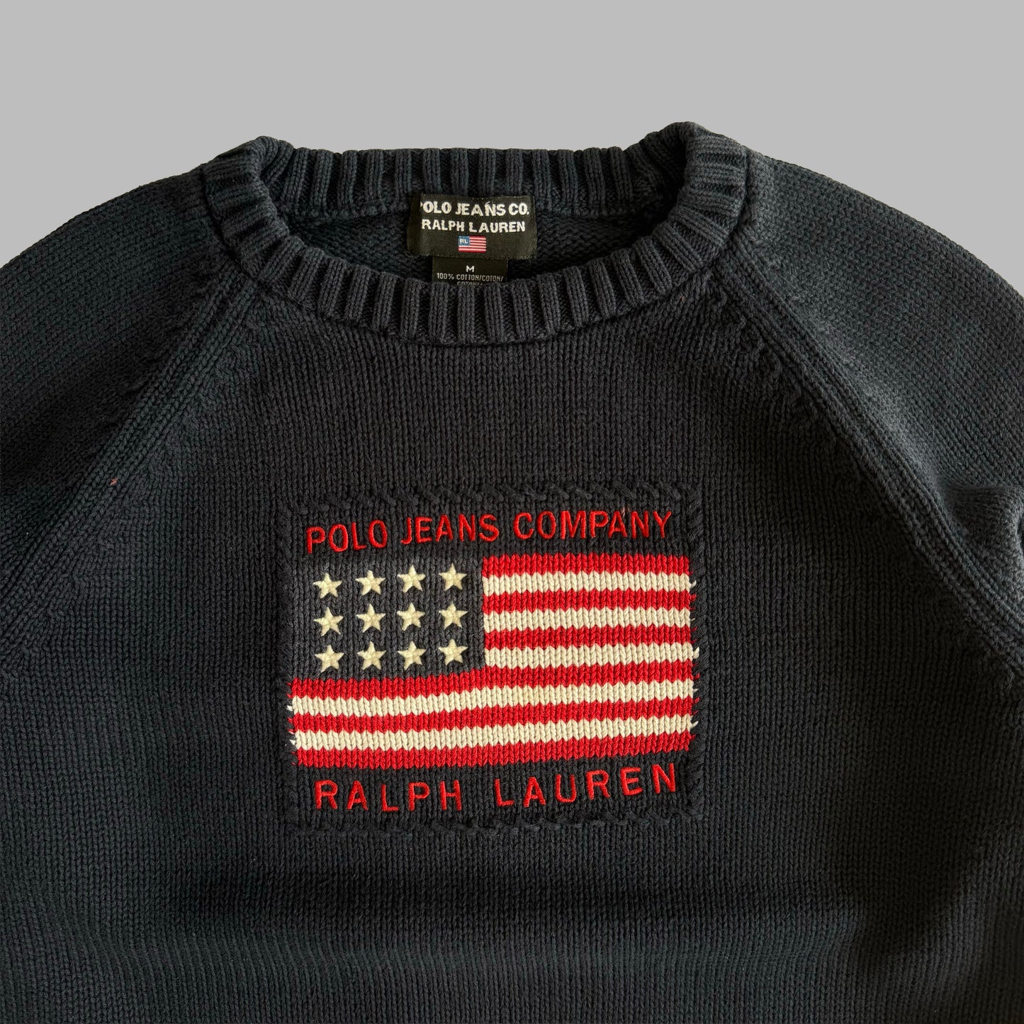 90s Ralph Lauren Polo Jeans Flag Knit - S