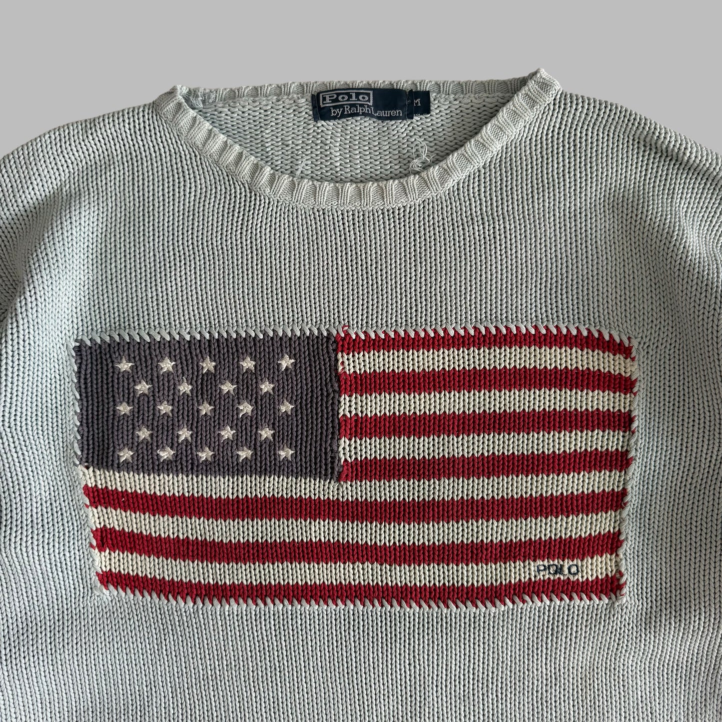 90s Polo Ralph Lauren Classic Flag Knit - XL