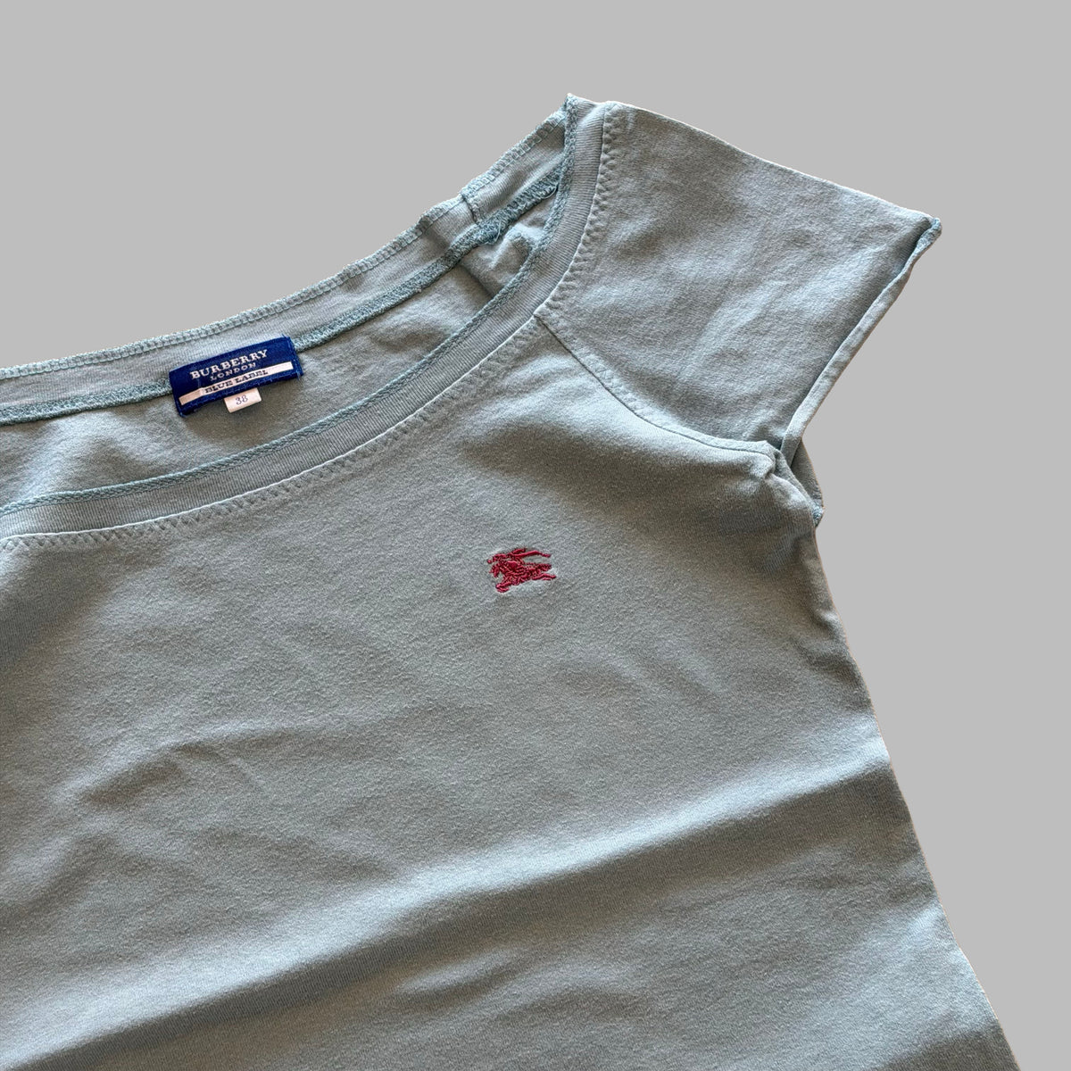 Y2K Burberry Blue Label Boat Neck Top - M
