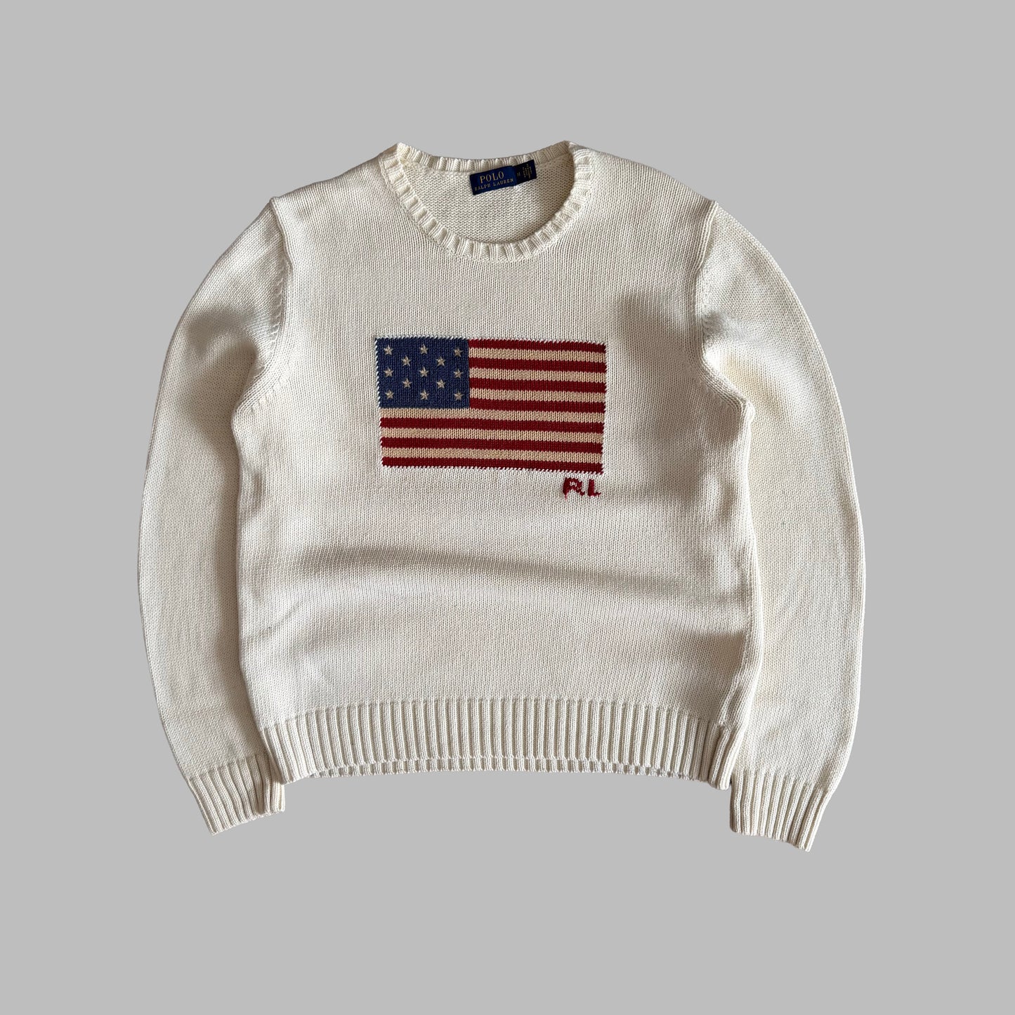 90s Polo Ralph Lauren Flag Heavy Knit - M