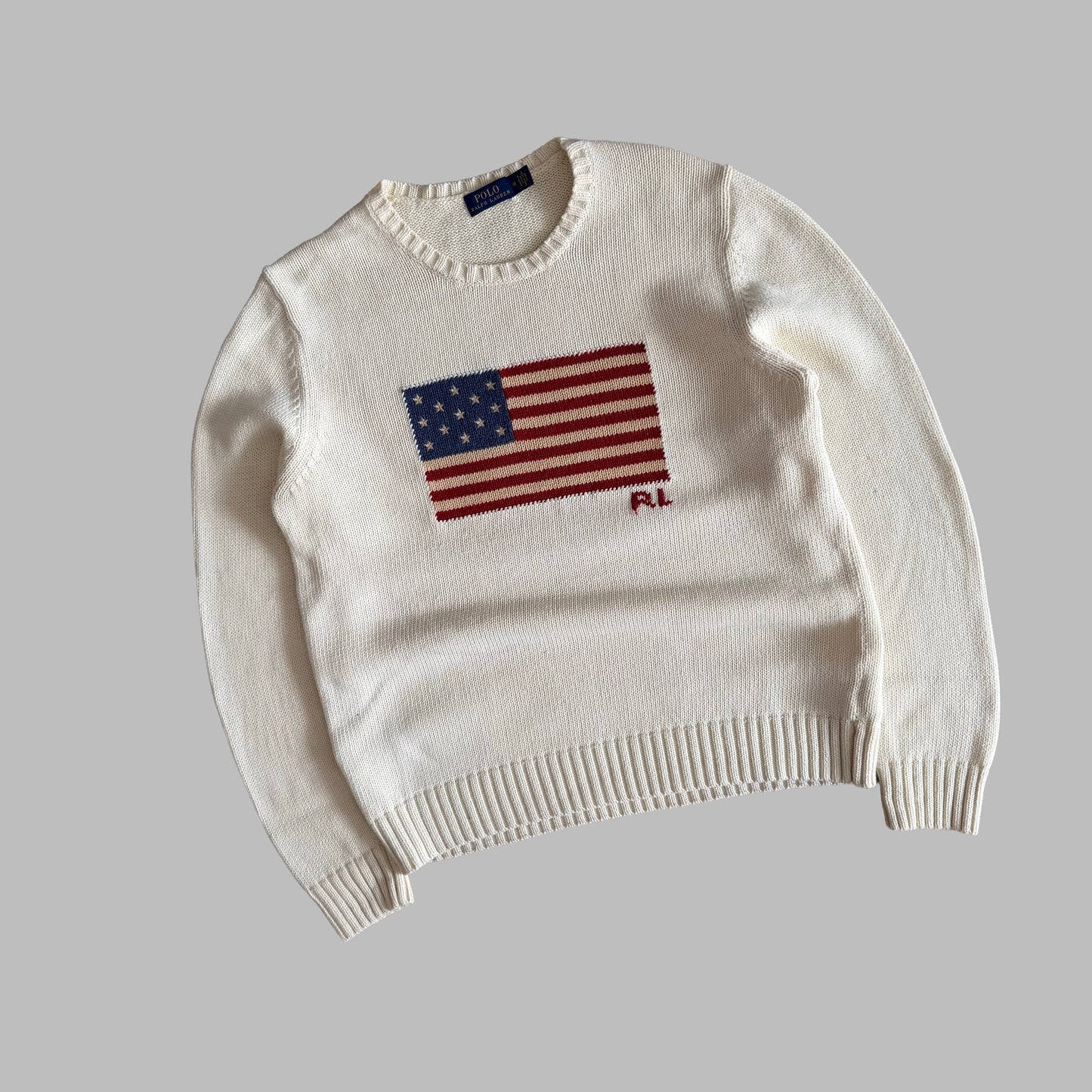 90s Polo Ralph Lauren Flag Heavy Knit - M