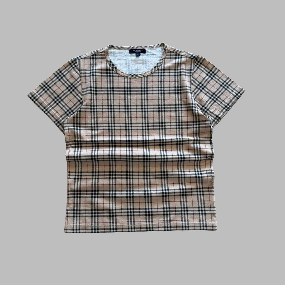 Y2K Burberry Nova Check T-Shirt - L