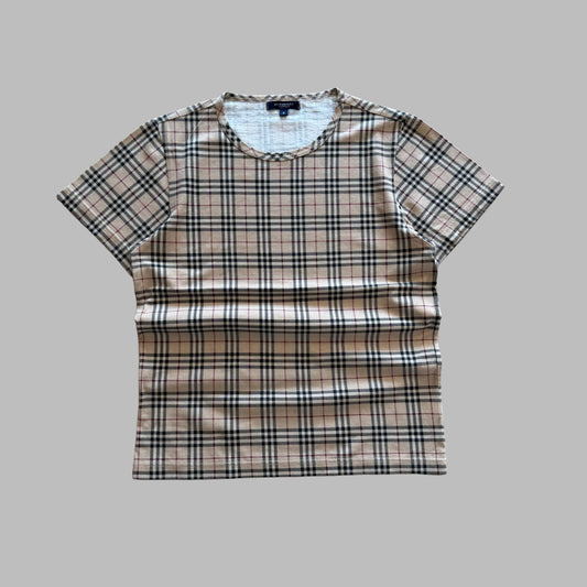 Y2K Burberry Nova Check T-Shirt - L