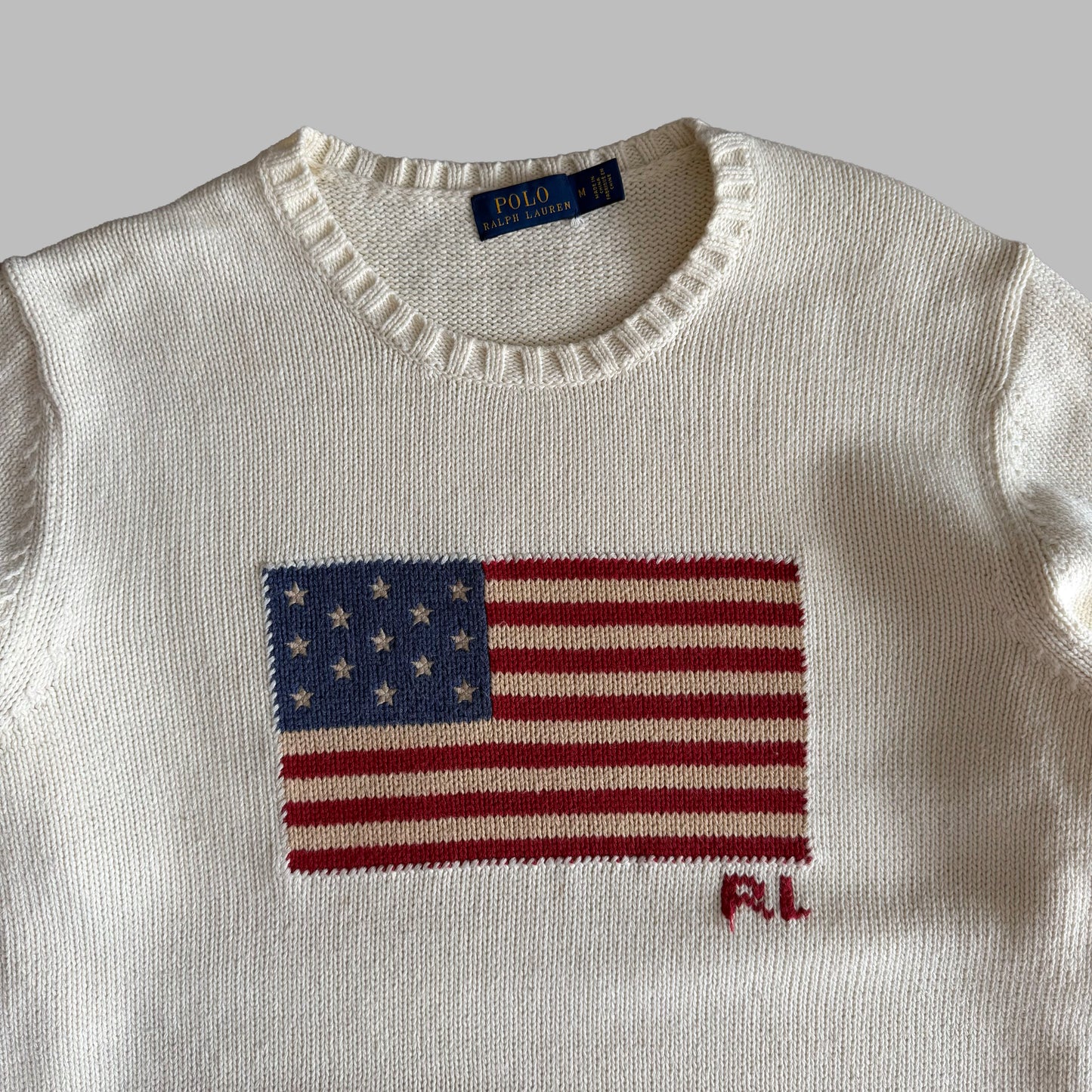 90s Polo Ralph Lauren Flag Heavy Knit - M