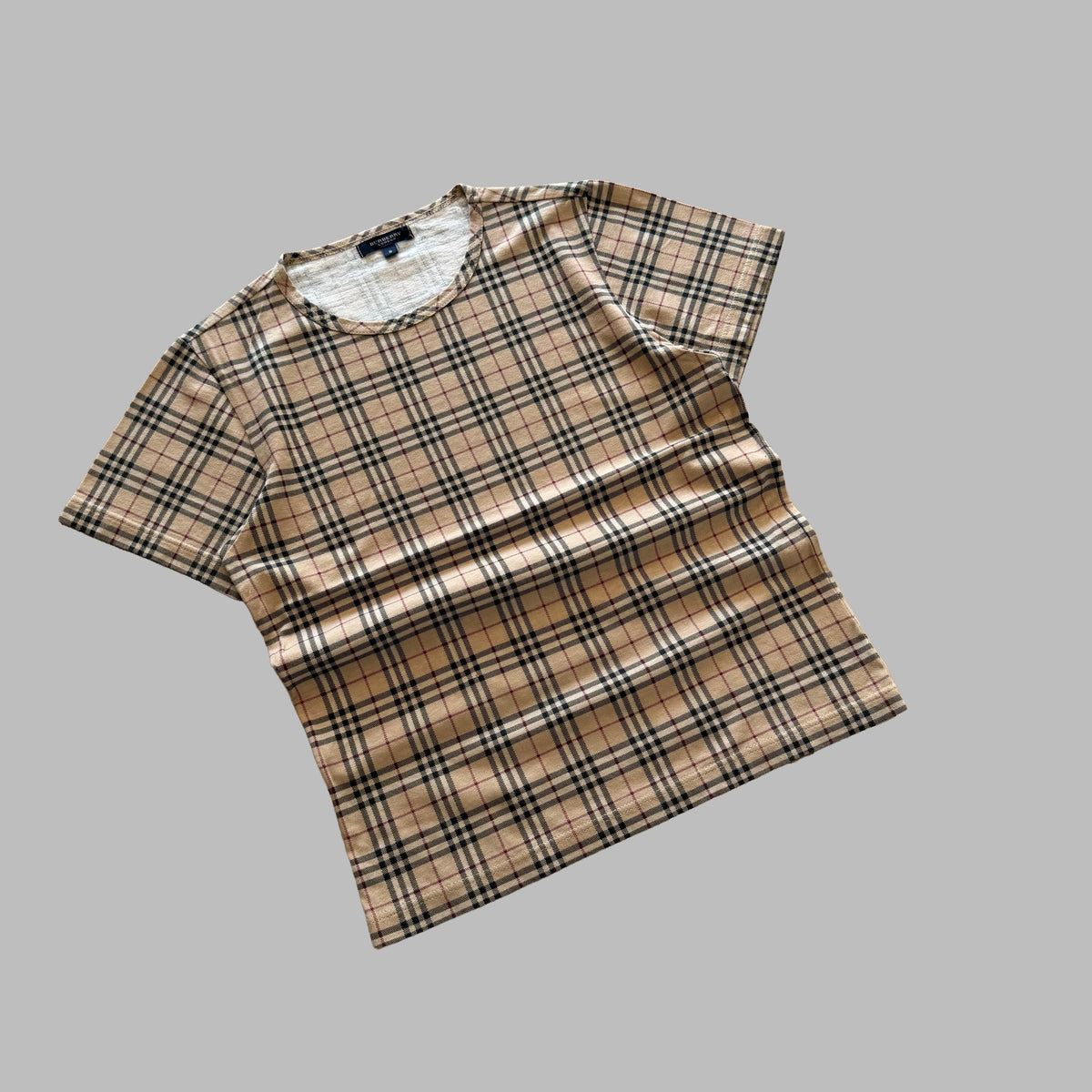 Y2K Burberry Nova Check T-Shirt - L