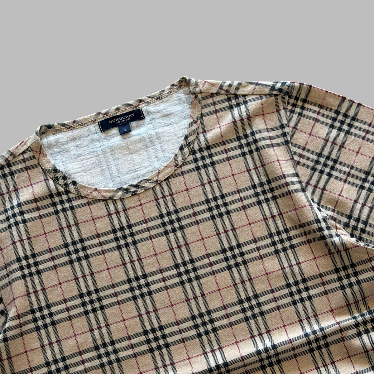 Y2K Burberry Nova Check T-Shirt - L