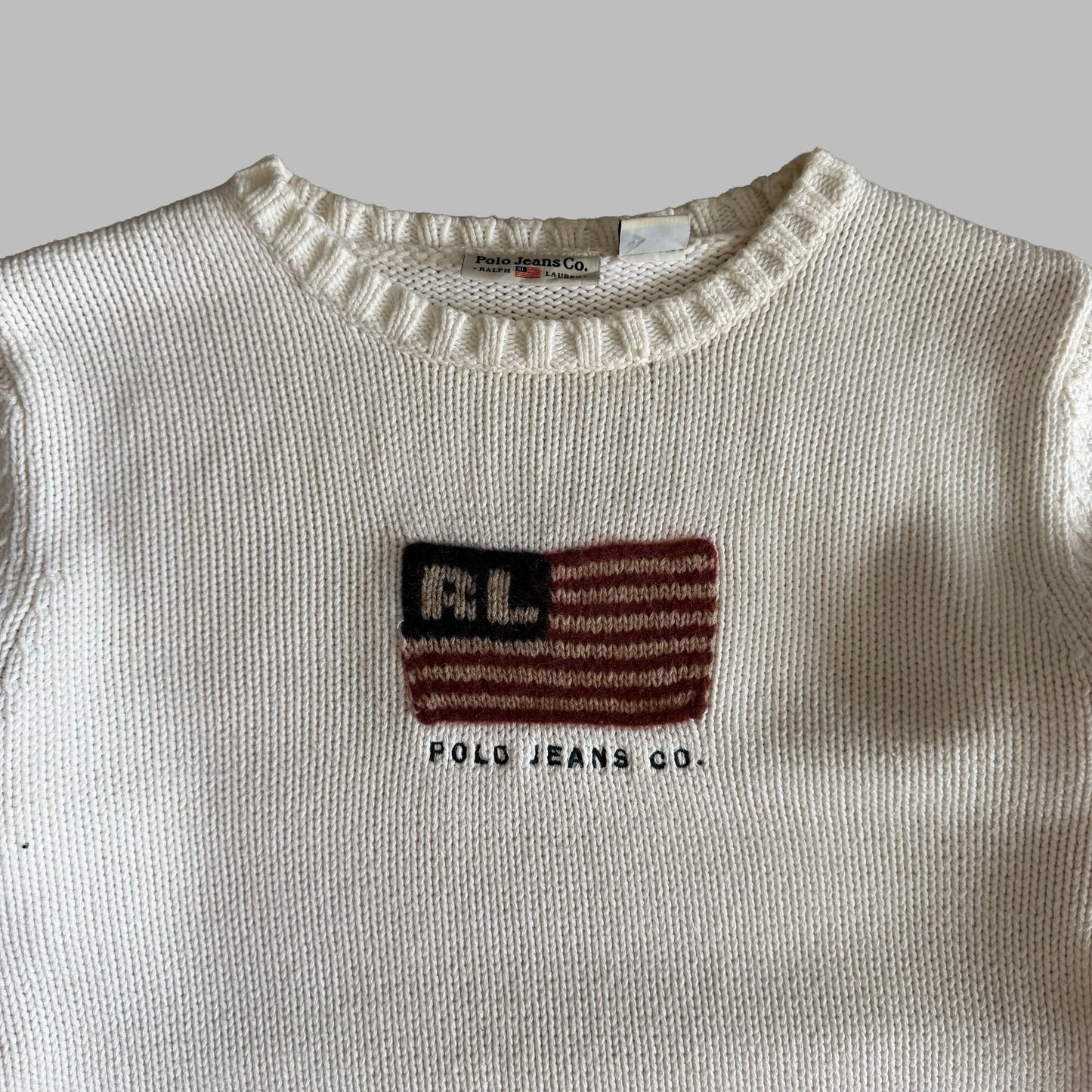 90s Ralph Lauren Polo Jeans Flag Knit - S