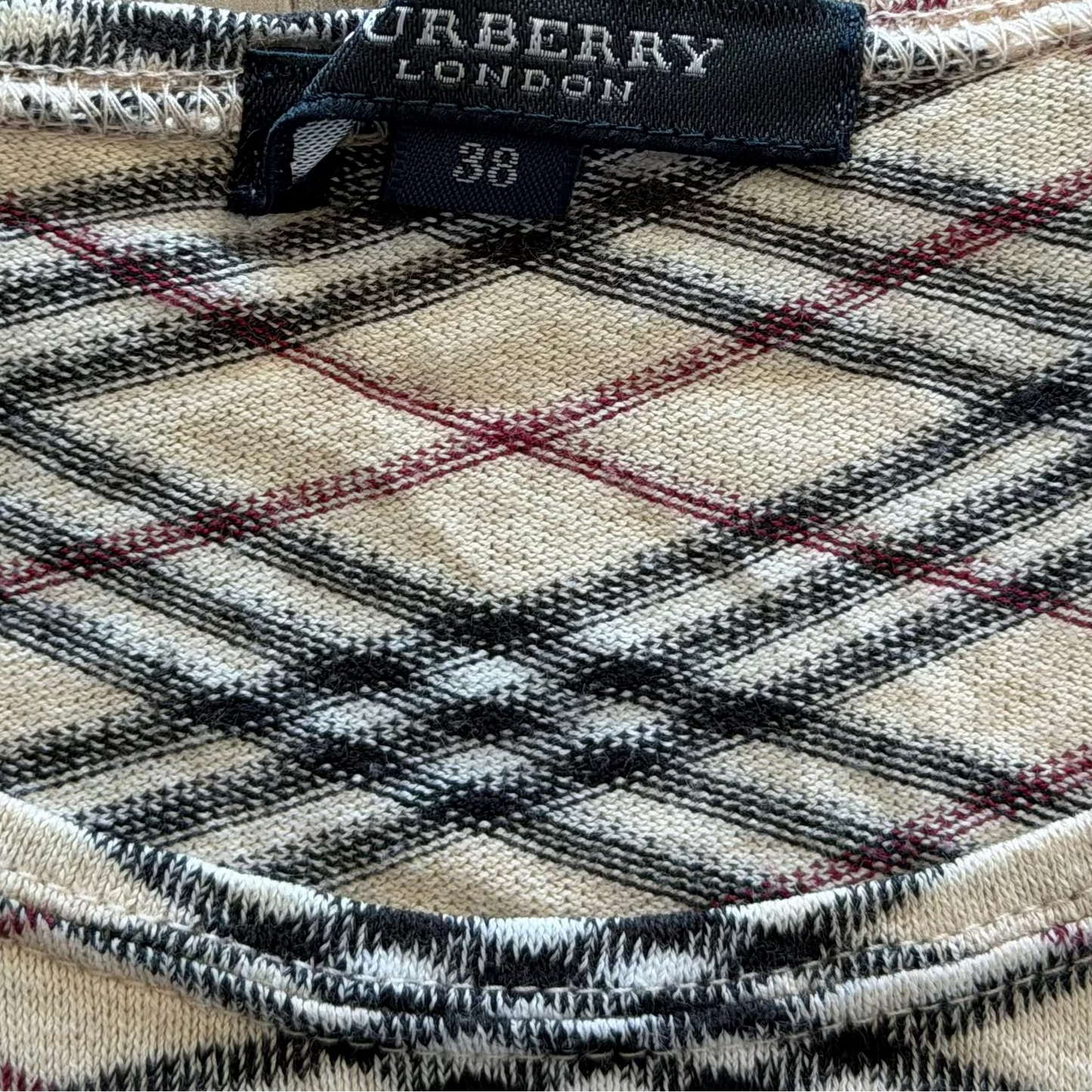 Y2K Burberry Nova Check Fitted Top - L/XL