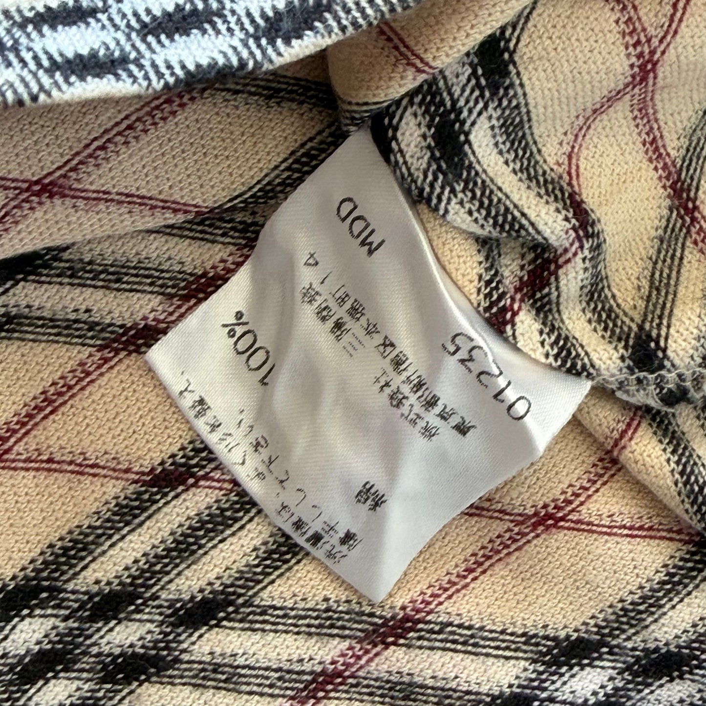 Y2K Burberry Nova Check Fitted Top - L/XL