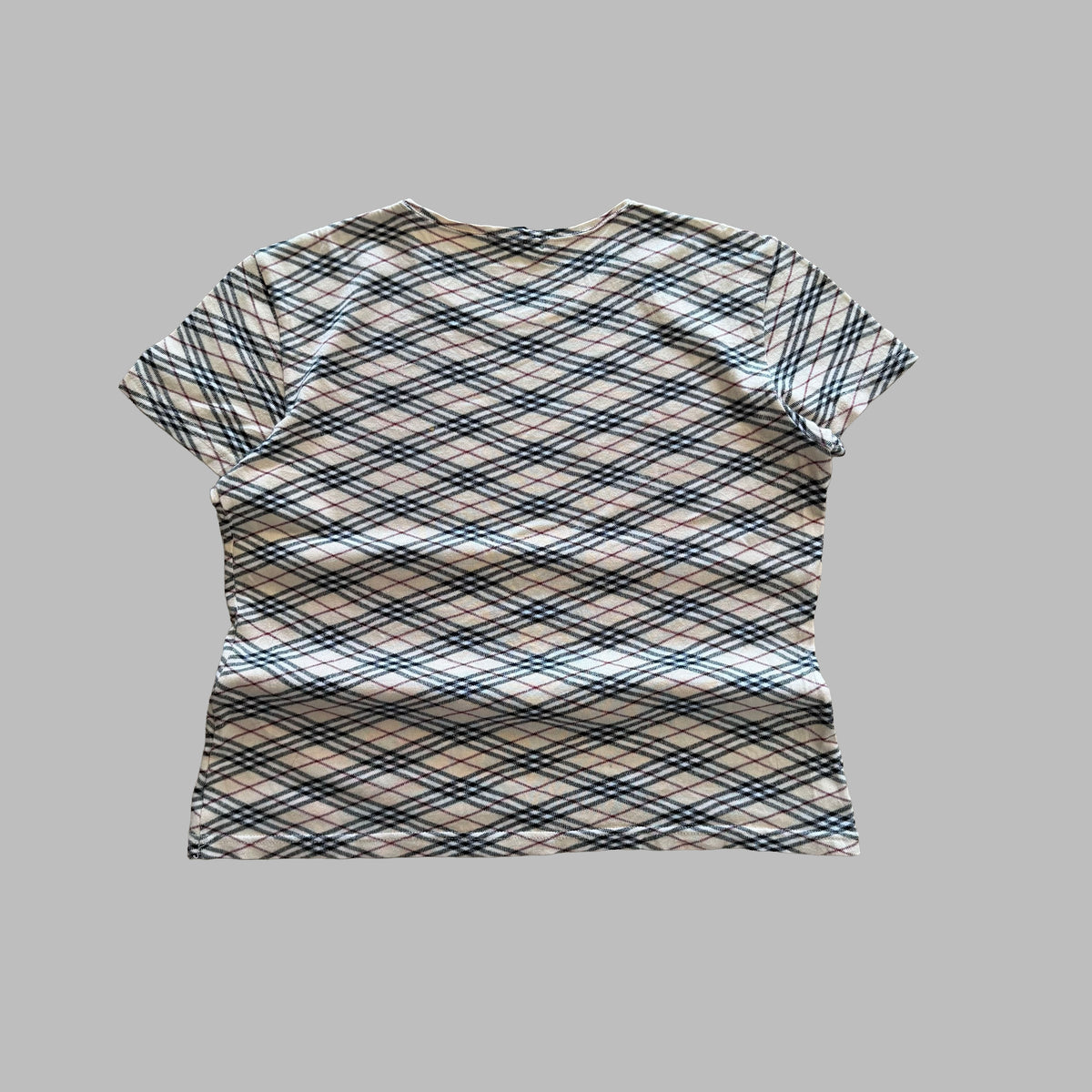 Y2K Burberry Nova Check Fitted Top - L/XL