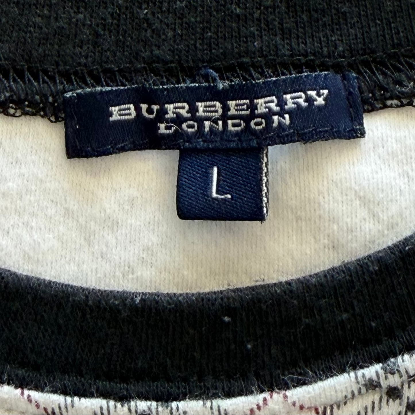 Y2K Burberry Nova Check Ringer Top - M