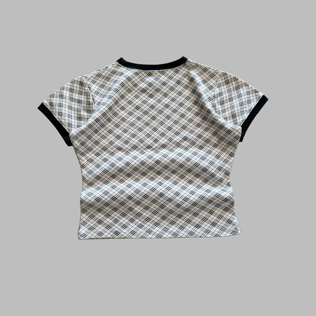 Y2K Burberry Nova Check Ringer Top - M