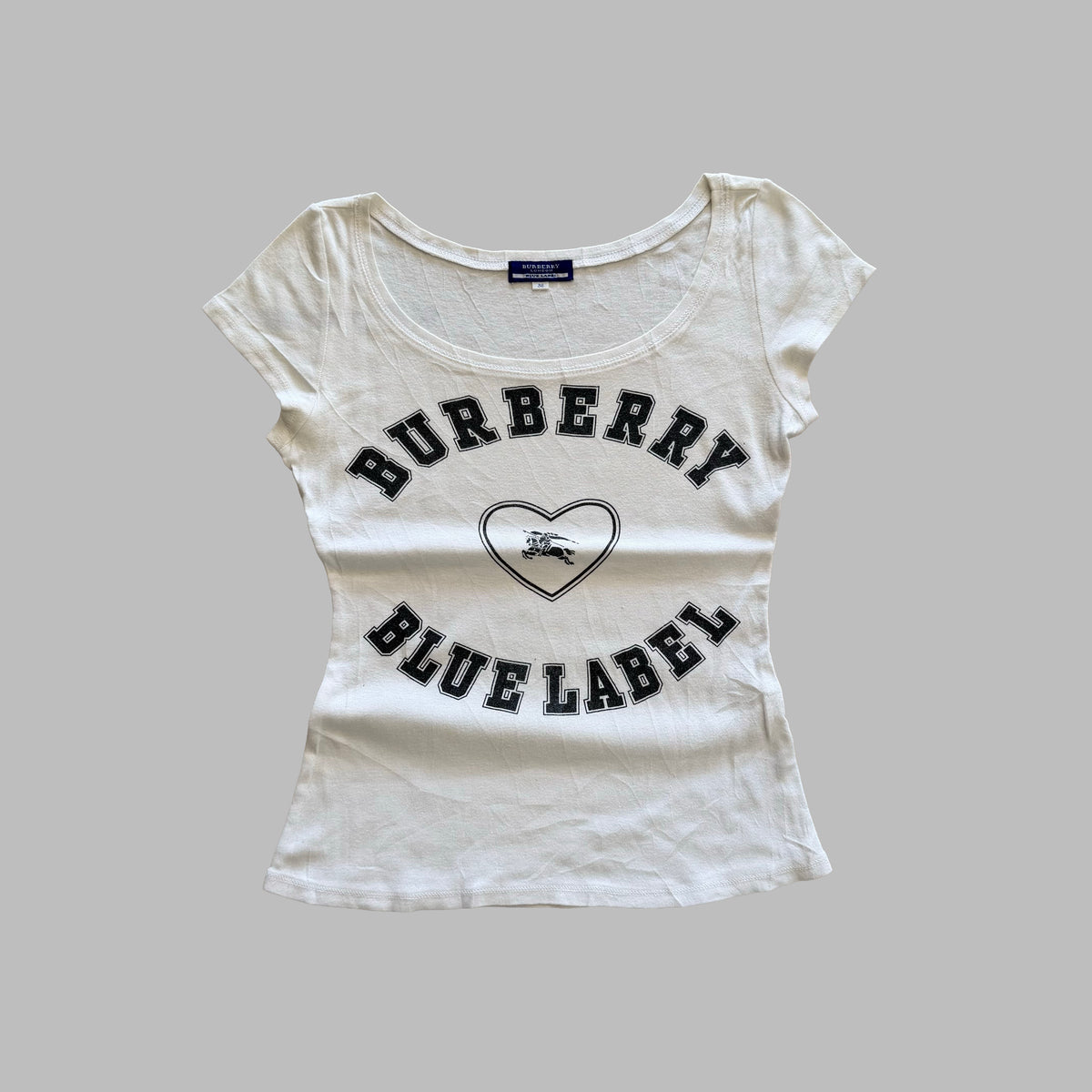 Y2K Burberry Blue Label Scoop Neck Synched Top - M