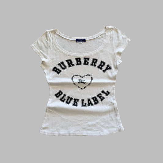 Y2K Burberry Blue Label Scoop Neck Synched Top - M