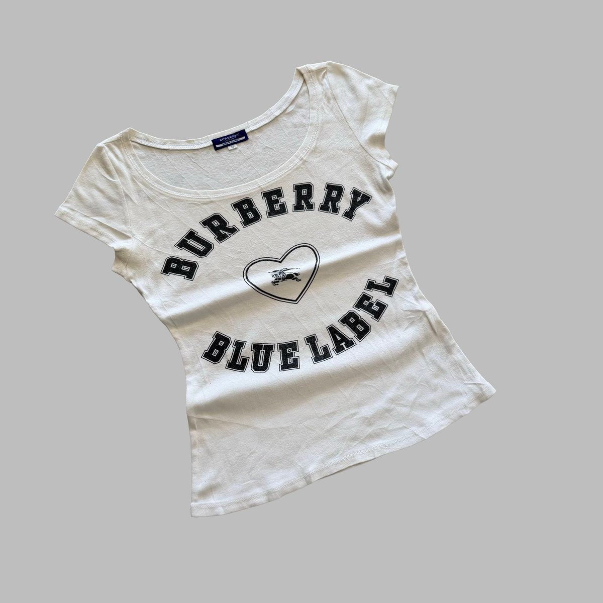 Y2K Burberry Blue Label Scoop Neck Synched Top - M