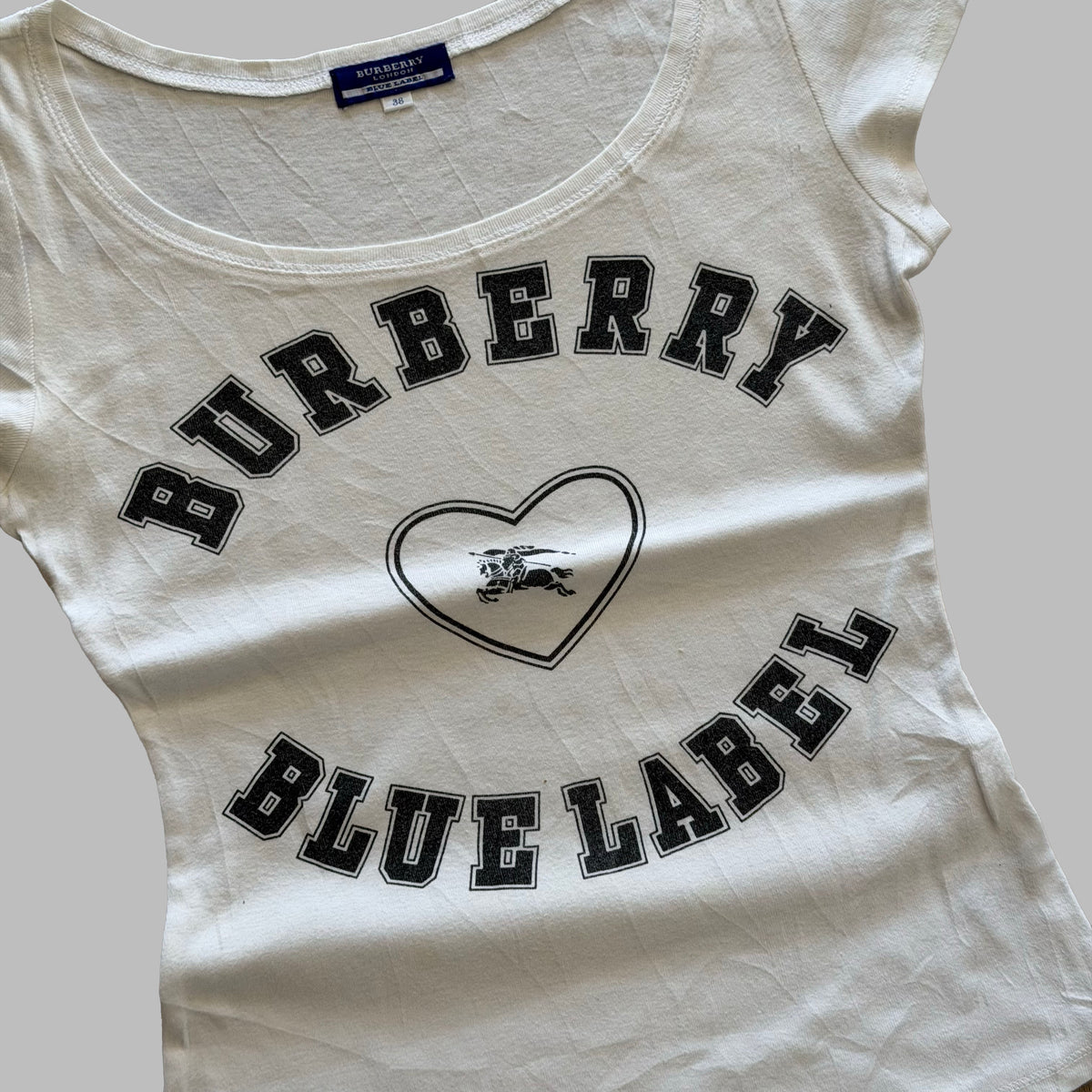 Y2K Burberry Blue Label Scoop Neck Synched Top - M