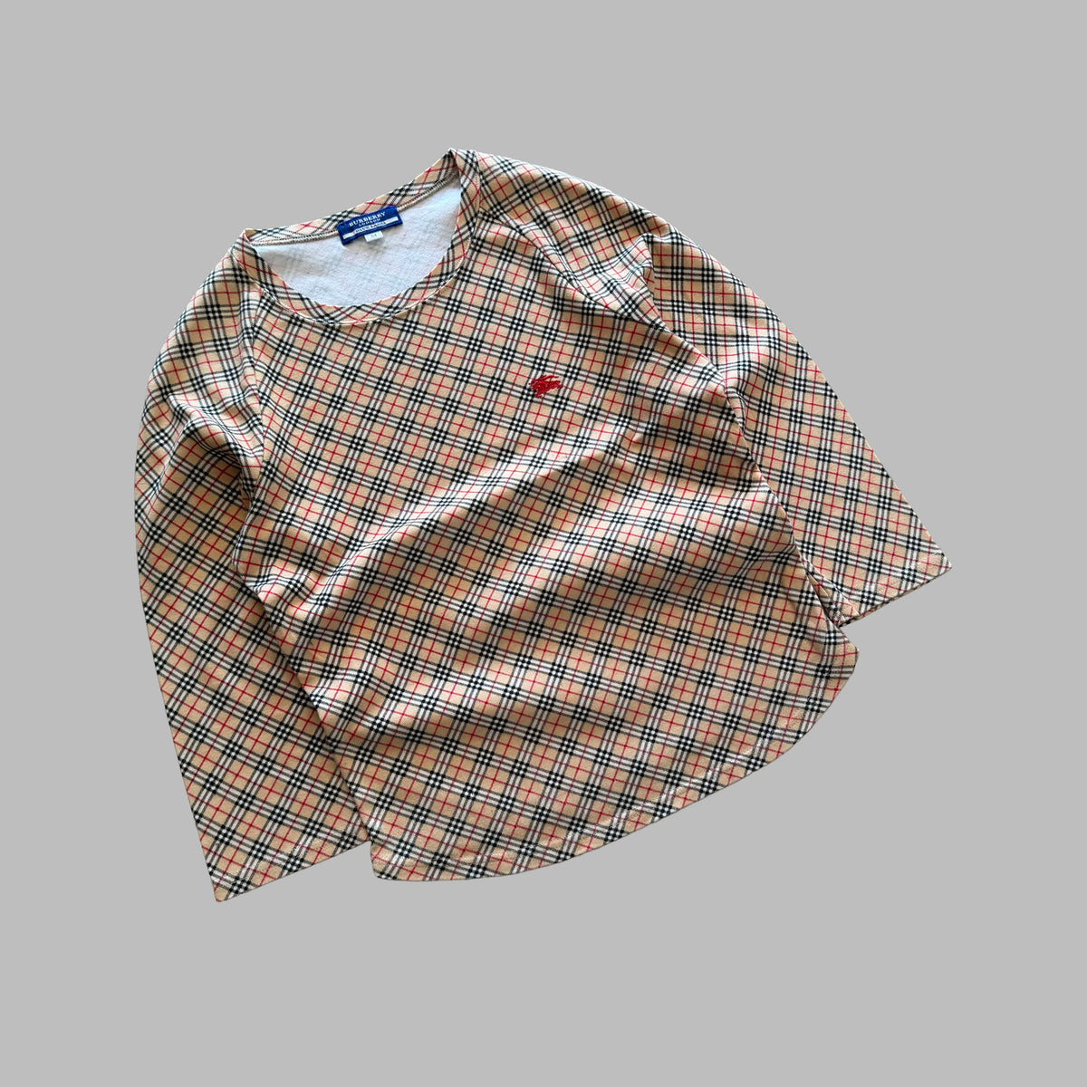 Y2K Burberry Blue Label Nova Check 3/4 Long Sleeve - M