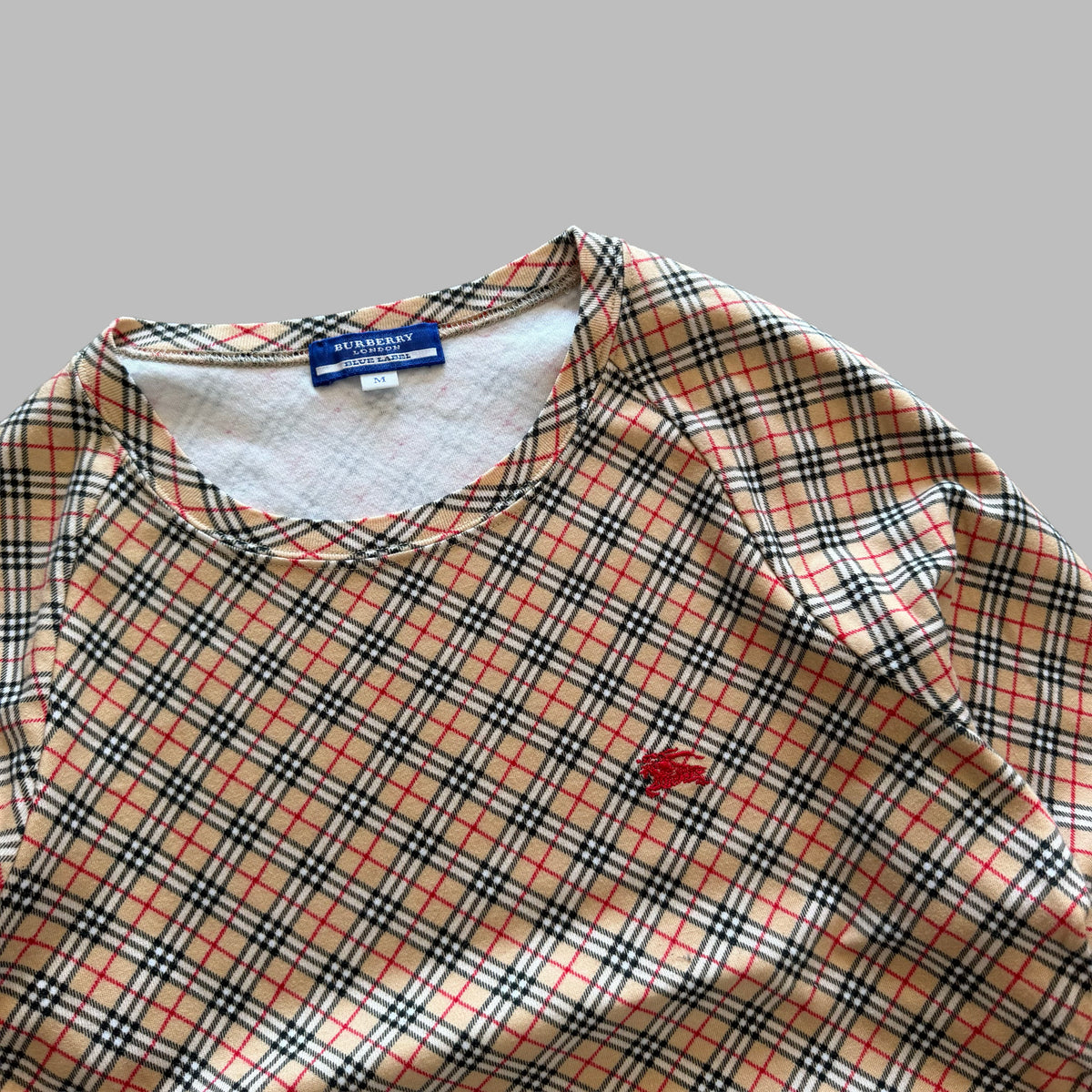 Y2K Burberry Blue Label Nova Check 3/4 Long Sleeve - M