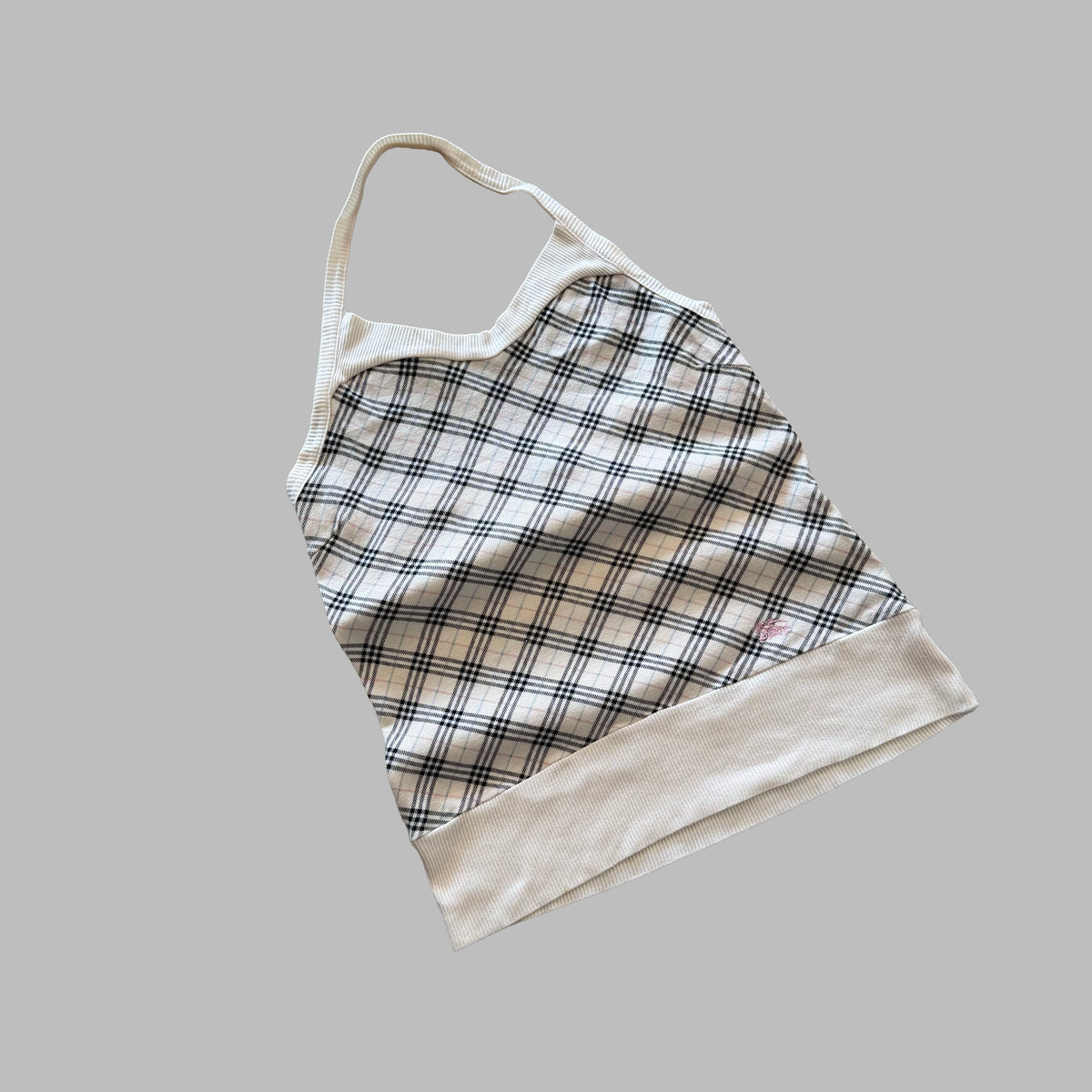 Y2K Burberry Blue Label Nova Check Halter Top - S