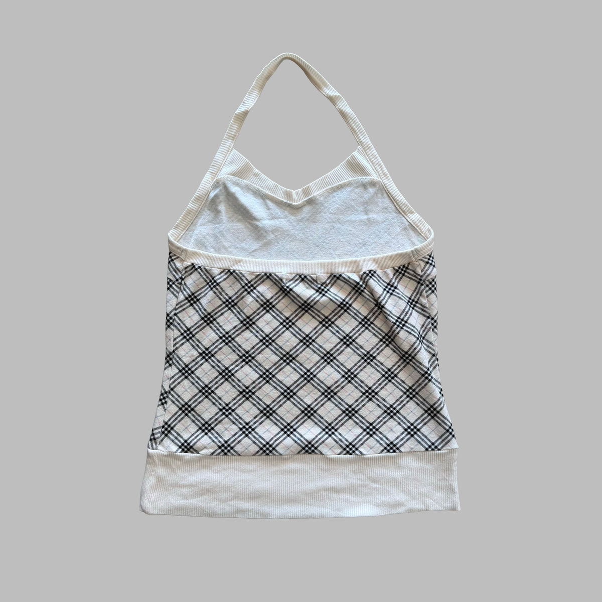 Y2K Burberry Blue Label Nova Check Halter Top - S