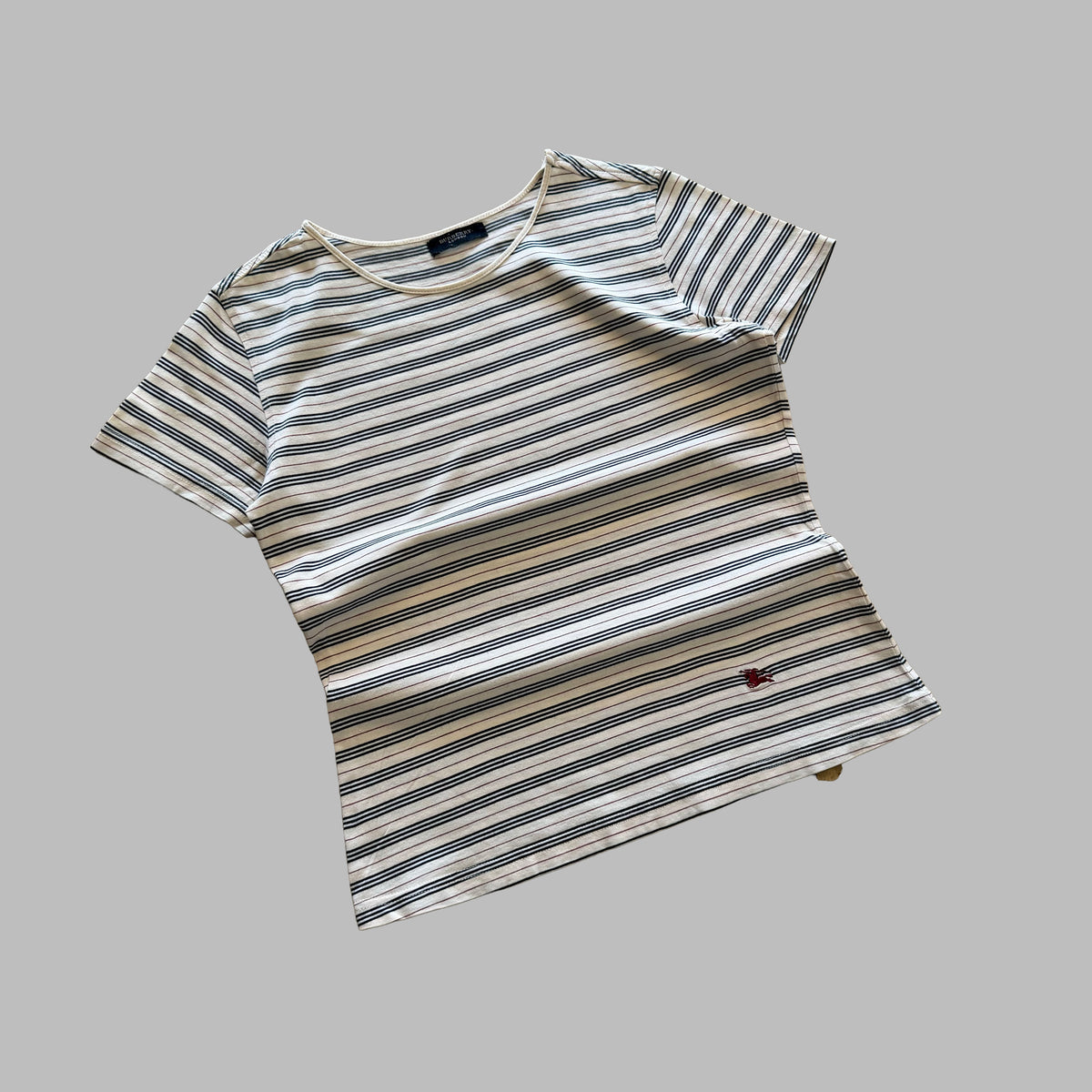 Y2K Burberry Striped Fitted Top - M