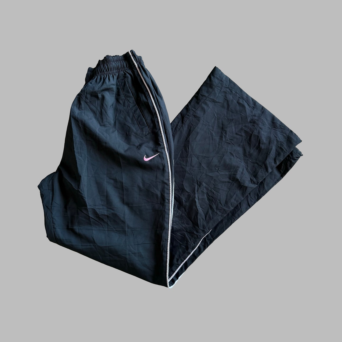 Y2K Nike Striped Wide Leg Track Pants - S