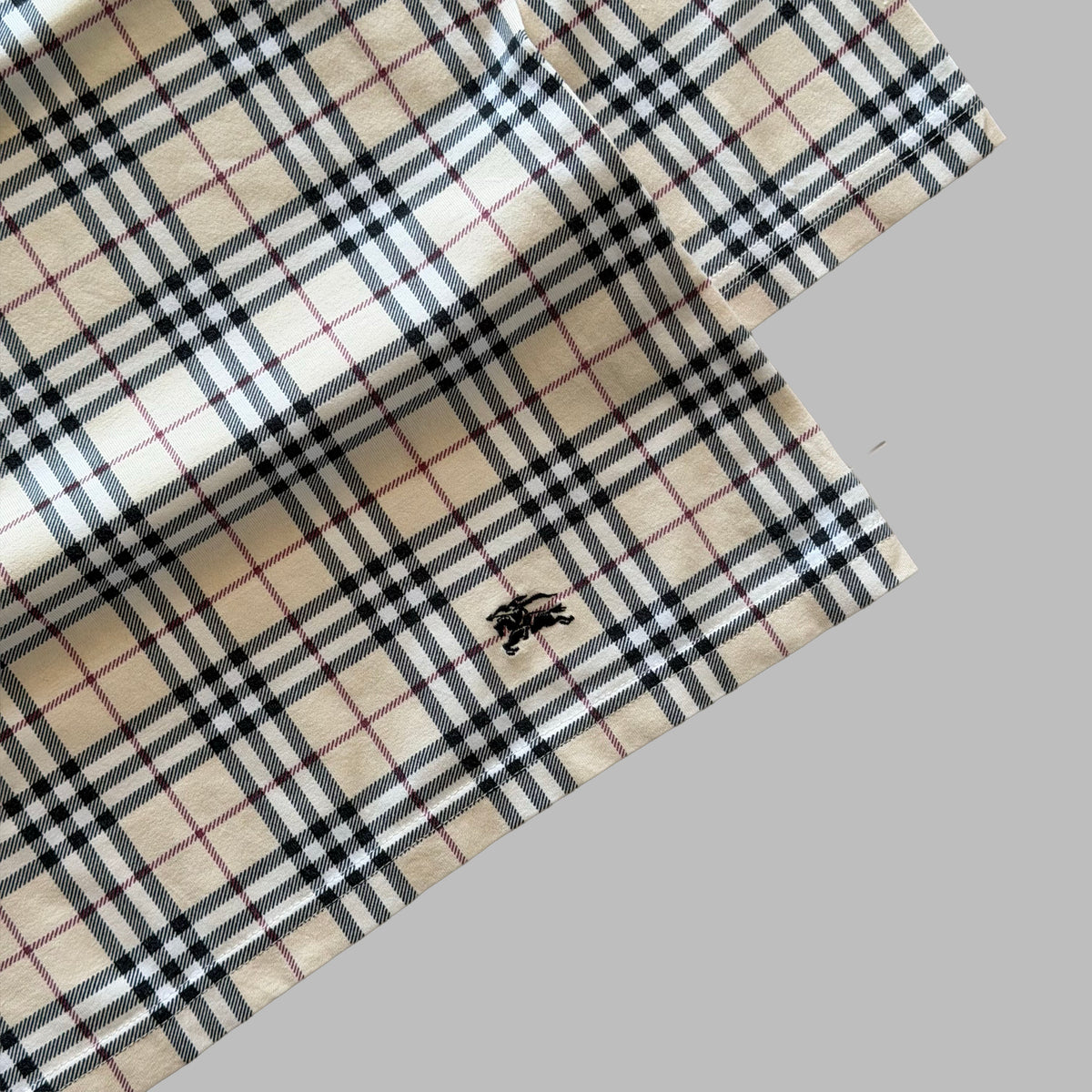 Y2K Burberry Nova Check 3/4 Long Sleeve Top - L