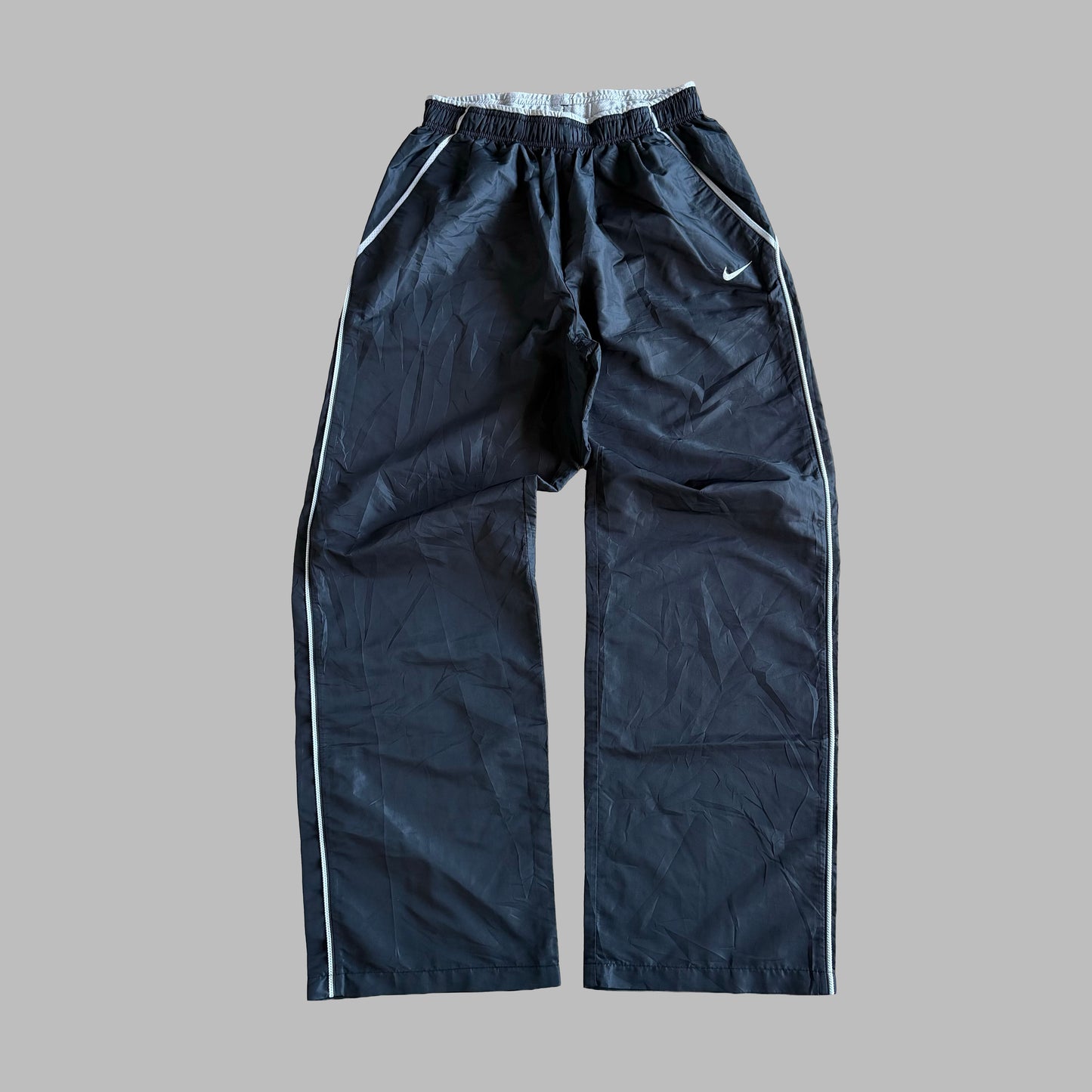Y2K Nike Striped Wide Leg Track Pants - M