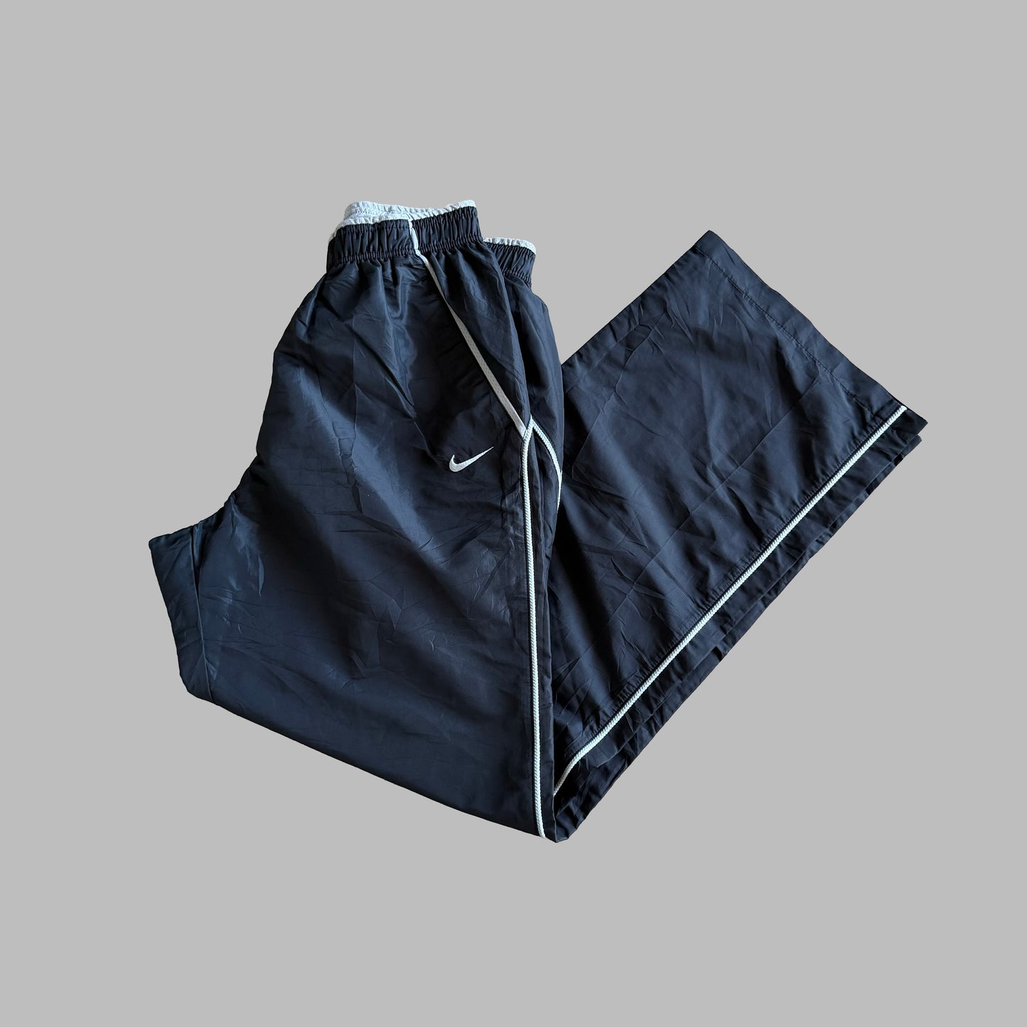 Y2K Nike Striped Wide Leg Track Pants - M