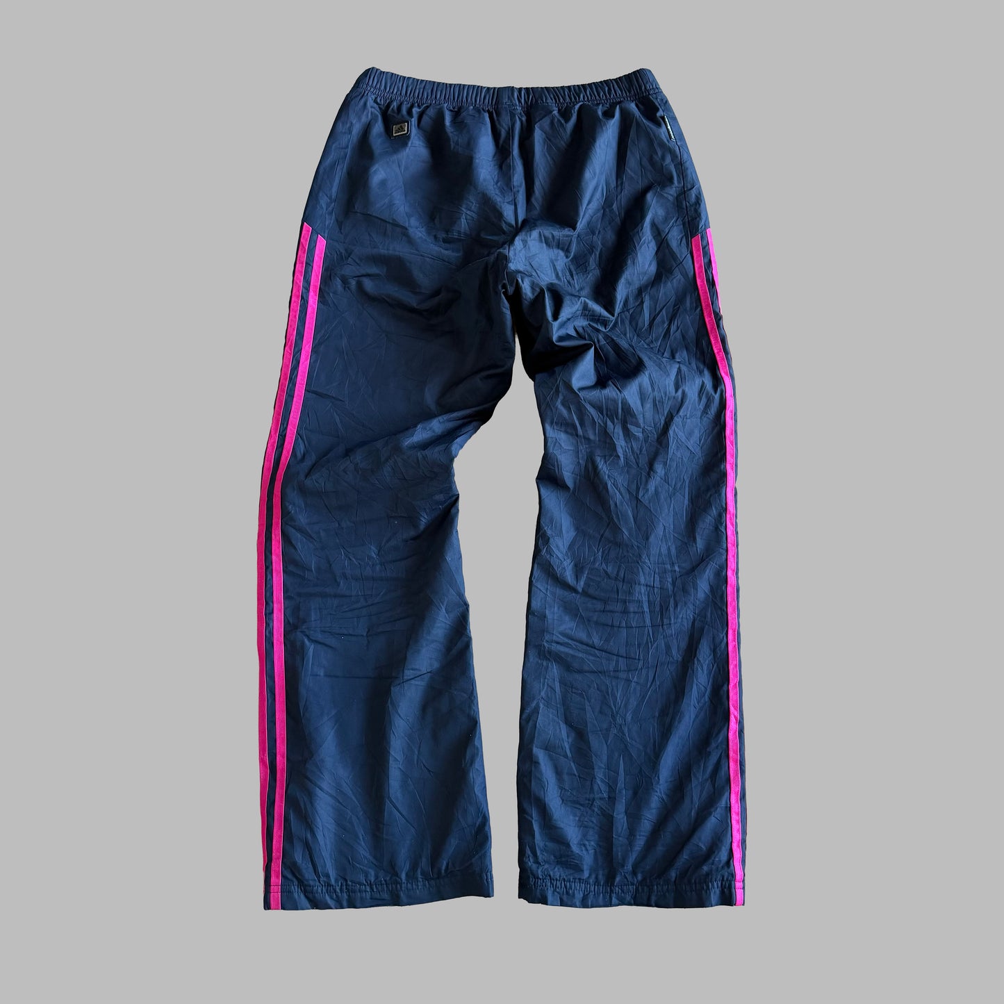 Y2K Adidas Three Stripe Wide Leg Track Pants - M