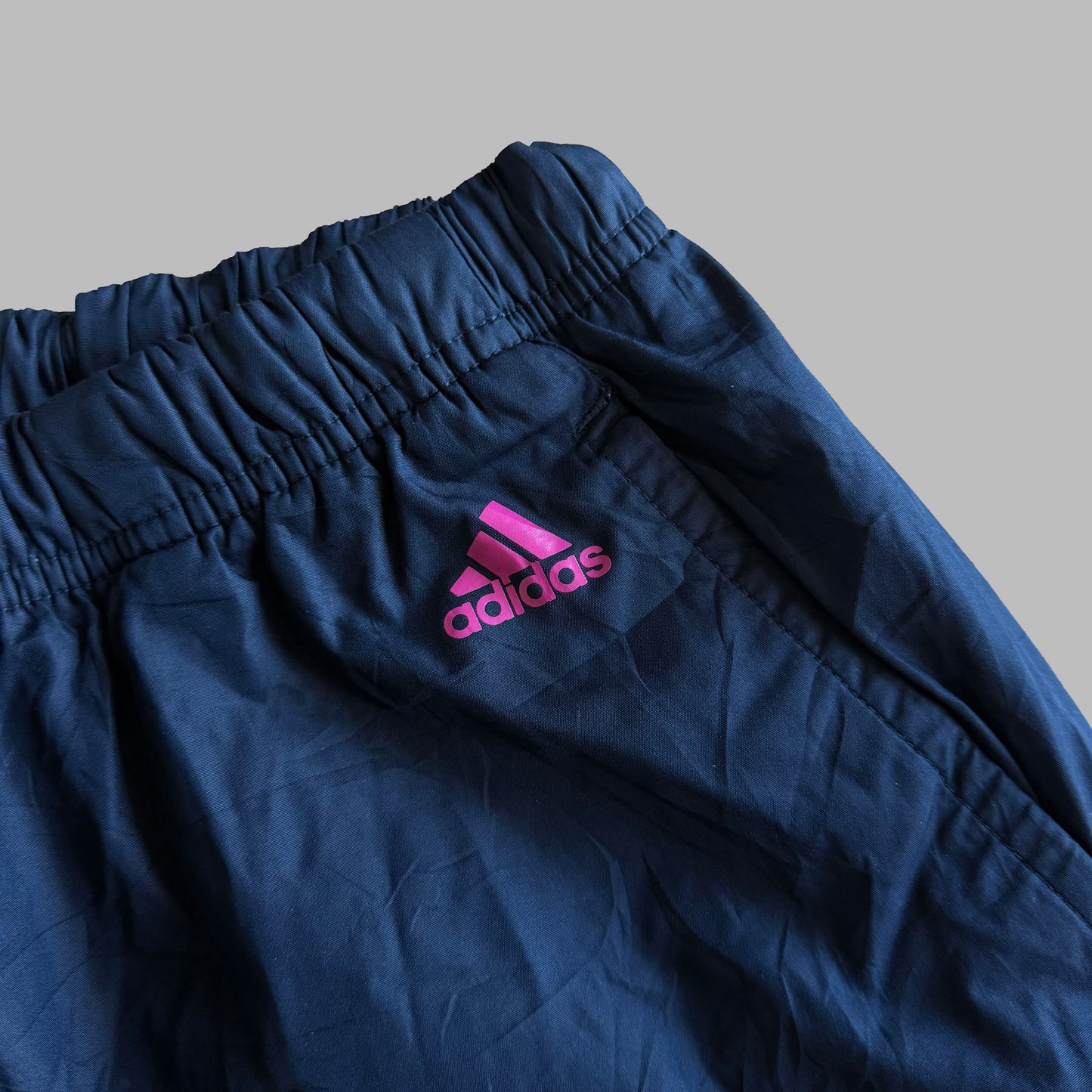 Y2K Adidas Three Stripe Wide Leg Track Pants - XS